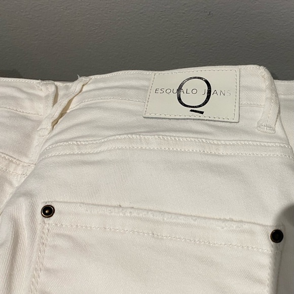 Esqualo Jeans β White straight leg low cut jeans with pockets and single button - Picture 6 of 6